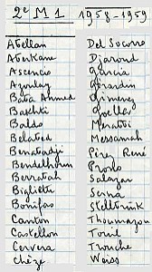 COLLEGE MODERNE LECLERC SIDI BEL ABBES LISTE 1958 1959 2 EME 1